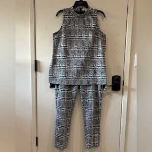Michael Kors Plaid Sleeveless Top and Pants Set